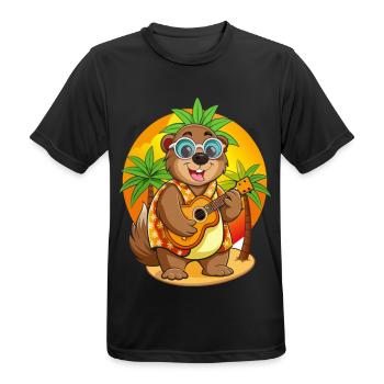 Lustige Murmeltier Cartoon Sommer Strand Sonnenbrille - Männer T-Shirt atmungsaktiv - Schwarz - Vorne - AI Model Male 178 light (178cm)