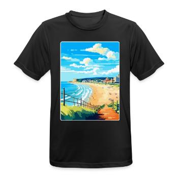 Bournemouth Dorset Vintage Voyage Poster Souvenir - T-shirt respirant Homme - noir - Devant - AI Model Male 178 light (178cm)