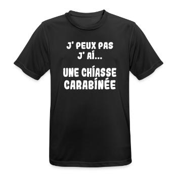 J'peux pas j'ai une Chiasse carabinée - T-shirt respirant Homme - noir - Devant - AI Model Male 178 light (178cm)
