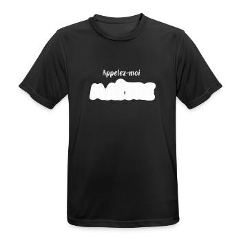 Appelez moi maitre - T-shirt respirant Homme - noir - Devant - AI Model Male 178 light (178cm)