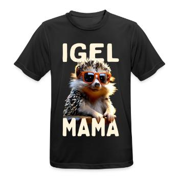 Igel Mama Mom Igelfrau Muttertag Igelmama Igel Mum - Männer T-Shirt atmungsaktiv - Schwarz - Vorne - AI Model Male 178 light (178cm)