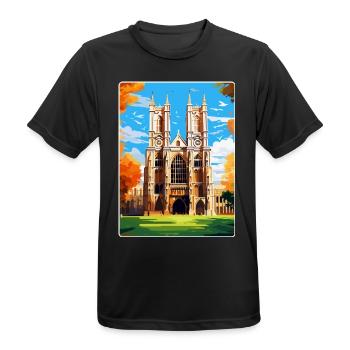 Westminster Abbey London England Uk Travel Poster - Men's Breathable T-Shirt - black - Front - AI Model Male 178 light (178cm)