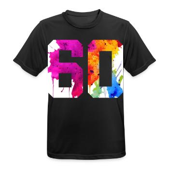 NUMMER 60 JAHRE ALT 60. GEBURTSTAG - Männer T-Shirt atmungsaktiv - Schwarz - Vorne - AI Model Male 178 light (178cm)