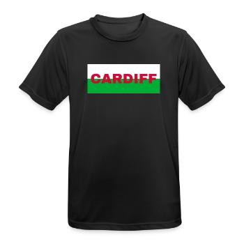 Cardiff City in Wales Flagge Vereinigtes Königreich - Männer T-Shirt atmungsaktiv - Schwarz - Vorne - AI Model Male 178 light (178cm)