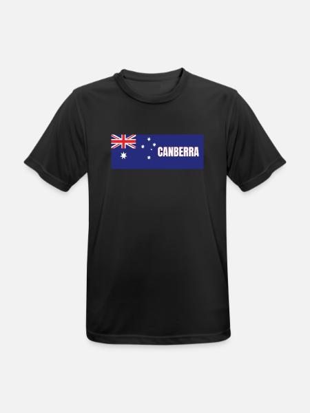 Canberra City in Australian Flag - Men's Breathable T-Shirt - black