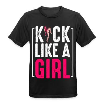 Kickboxing - Männer T-Shirt atmungsaktiv - Schwarz - Vorne - AI Model Male 178 light (178cm)