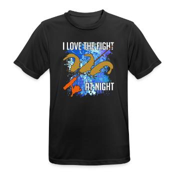 Waller catfish silhouette canne à pêche et éclaboussures de couleur - T-shirt respirant Homme - noir - Devant - AI Model Male 178 light (178cm)