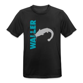 Wels fischen Kampf mit dem starken Wels - Männer T-Shirt atmungsaktiv - Schwarz - Vorne - AI Model Male 178 light (178cm)