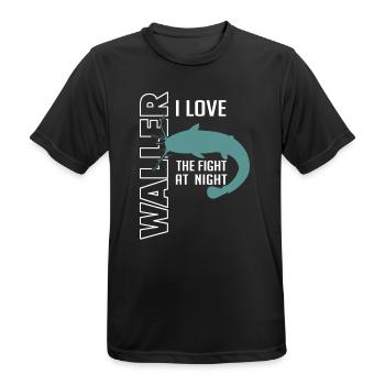 Waller fischen Nachtangeln Angler und Anglerin - Männer T-Shirt atmungsaktiv - Schwarz - Vorne - AI Model Male 178 light (178cm)