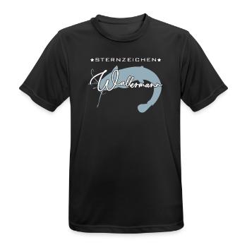 Sternzeichen Wallermann lustiger Wallerspruch Wels - Männer T-Shirt atmungsaktiv - Schwarz - Vorne - AI Model Male 178 light (178cm)
