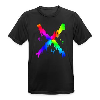 X Desing regenbogen - Männer T-Shirt atmungsaktiv - Schwarz - Vorne - AI Model Male 178 light (178cm)