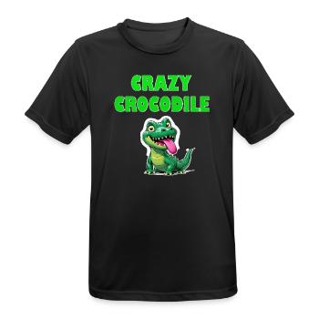 Crazy Crocodile - Männer T-Shirt atmungsaktiv - Schwarz - Vorne - AI Model Male 178 light (178cm)