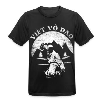 Ausdauernder Vovinam Kampfsportler - Männer T-Shirt atmungsaktiv - Schwarz - Vorne - AI Model Male 178 light (178cm)