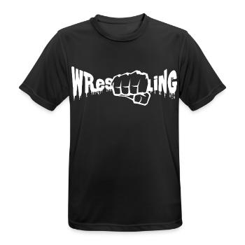 Wrestling - Männer T-Shirt atmungsaktiv - Schwarz - Vorne - AI Model Male 178 light (178cm)