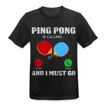 Ping Pong Ruf: Jetzt Losgehen - Männer T-Shirt atmungsaktiv - Schwarz - Vorne - AI Model Male 178 light (178cm)