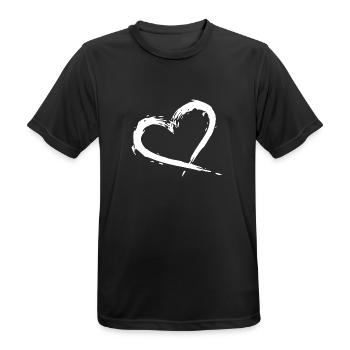 herz - Männer T-Shirt atmungsaktiv - Schwarz - Vorne - AI Model Male 178 light (178cm)