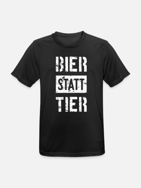 BIER STATT TIER - Männer T-Shirt atmungsaktiv - Schwarz