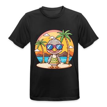 Strauß lustige Cartoon Sommer Strand Sonnenbrille - Männer T-Shirt atmungsaktiv - Schwarz - Vorne - AI Model Male 178 light (178cm)