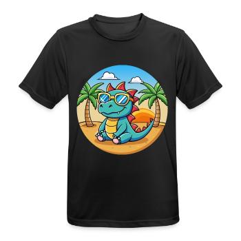 Dragon Funny Cartoon Lunettes de soleil de plage d’été - T-shirt respirant Homme - noir - Devant - AI Model Male 178 light (178cm)