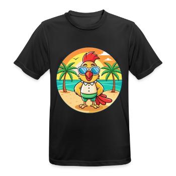 Hahn Lustige Cartoon Sommer Strand Sonnenbrille - Männer T-Shirt atmungsaktiv - Schwarz - Vorne - AI Model Male 178 light (178cm)