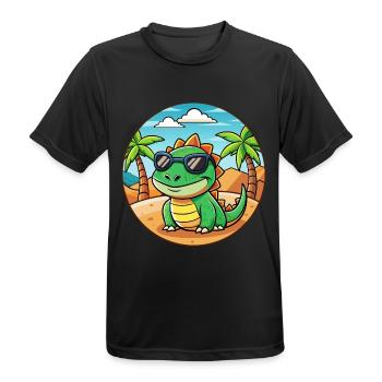 Lizard Lustige Cartoon Sommer Strand Sonnenbrille - Männer T-Shirt atmungsaktiv - Schwarz - Vorne - AI Model Male 178 light (178cm)