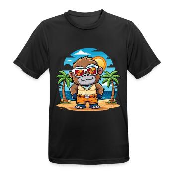 Gorilla Lustige Cartoon Sommer Strand Sonnenbrille - Männer T-Shirt atmungsaktiv - Schwarz - Vorne - AI Model Male 178 light (178cm)