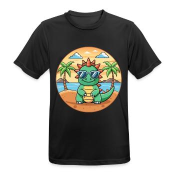 Dragon Funny Cartoon Lunettes de soleil de plage d’été - T-shirt respirant Homme - noir - Devant - AI Model Male 178 light (178cm)