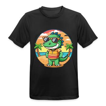 Krokodil Lustige Cartoon Sommer Strand Sonnenbrille - Männer T-Shirt atmungsaktiv - Schwarz - Vorne - AI Model Male 178 light (178cm)