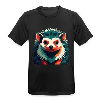 Igel Zeichentrickfigur Buntes Haustier Tier - Männer T-Shirt atmungsaktiv - Schwarz - Vorne - AI Model Male 178 light (178cm)