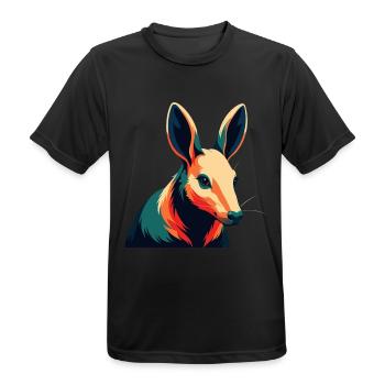 Aardvark Cartoon Character Colorful Pet Animal - Men's Breathable T-Shirt - black - Front - AI Model Male 178 light (178cm)