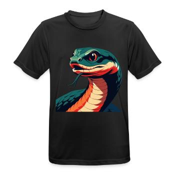 Schlange Cartoon Figur Buntes Haustier Tier - Männer T-Shirt atmungsaktiv - Schwarz - Vorne - AI Model Male 178 light (178cm)