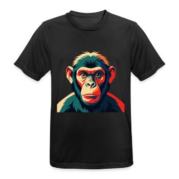 Singe Dessin Animé Personnage Animal De Compagnie Coloré - T-shirt respirant Homme - noir - Devant - AI Model Male 178 light (178cm)