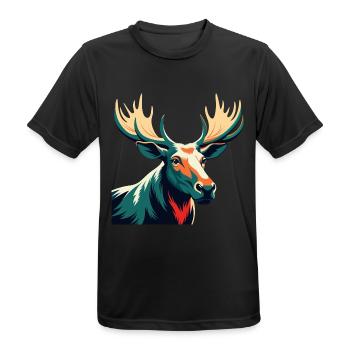 Elch Cartoon Figur Buntes Haustier Tier - Männer T-Shirt atmungsaktiv - Schwarz - Vorne - AI Model Male 178 light (178cm)