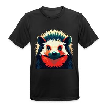 Igel Cartoon Figur Buntes Haustier Tier - Männer T-Shirt atmungsaktiv - Schwarz - Vorne - AI Model Male 178 light (178cm)