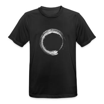 Kreis Design Bürste Symbol weiß - Männer T-Shirt atmungsaktiv - Schwarz - Vorne - AI Model Male 178 light (178cm)