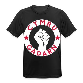 Cymru Gadarn - Männer T-Shirt atmungsaktiv - Schwarz - Vorne - AI Model Male 178 light (178cm)