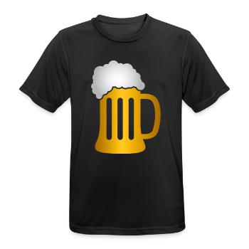 Golden Beer Krug Silhouette - Männer T-Shirt atmungsaktiv - Schwarz - Vorne - AI Model Male 178 light (178cm)