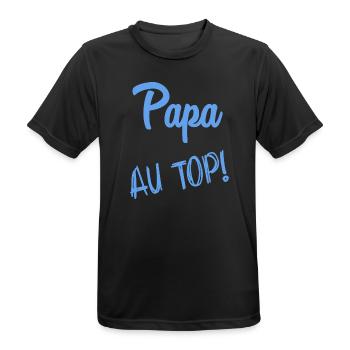 FROHER VATERTAG. PAPA. VATERTAG - Männer T-Shirt atmungsaktiv - Schwarz - Vorne - AI Model Male 178 light (178cm)