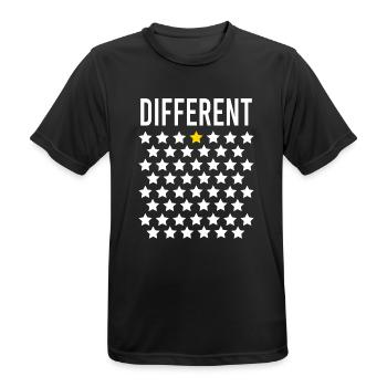 Anders: Goldener Stern in der Mitte der Sterne - Männer T-Shirt atmungsaktiv - Schwarz - Vorne - AI Model Male 178 light (178cm)