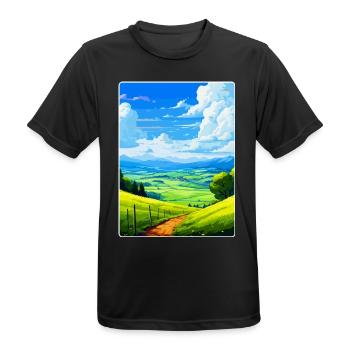 Bergisches Land Deutschland Vintage Reiseposter WPA - Männer T-Shirt atmungsaktiv - Schwarz - Vorne - AI Model Male 178 light (178cm)