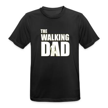 Der wandelnde Vater (weiß) Umriss - Männer T-Shirt atmungsaktiv - Schwarz - Vorne - AI Model Male 178 light (178cm)