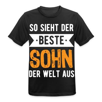 So sieht der beste Sohn der Welt aus - Männer T-Shirt atmungsaktiv - Schwarz - Vorne - AI Model Male 178 light (178cm)