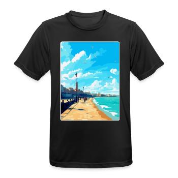 Margate Angleterre Royaume-Uni Affiche de voyage vintage souvenir - T-shirt respirant Homme - noir - Devant - AI Model Male 178 light (178cm)