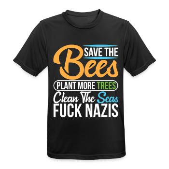 Save The Bees Plant More Trees Clean The Seas - Männer T-Shirt atmungsaktiv - Schwarz - Vorne - AI Model Male 178 light (178cm)