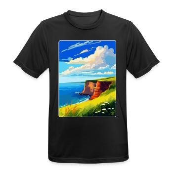 Berry Head Devon Vintage Voyage Poster Souvenir - T-shirt respirant Homme - noir - Devant - AI Model Male 178 light (178cm)