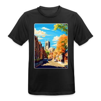 Richmond England Uk Vintage Reise Poster Souvenir - Männer T-Shirt atmungsaktiv - Schwarz - Vorne - AI Model Male 178 light (178cm)
