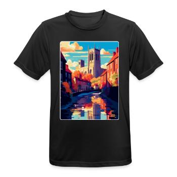 Durham England Uk Vintage Reiseposter Souvenir - Männer T-Shirt atmungsaktiv - Schwarz - Vorne - AI Model Male 178 light (178cm)