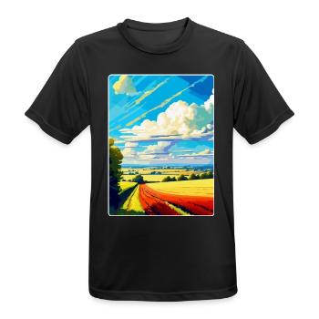 Lincolnshire Wolds Vintage Reiseposter Souvenir - Männer T-Shirt atmungsaktiv - Schwarz - Vorne - AI Model Male 178 light (178cm)