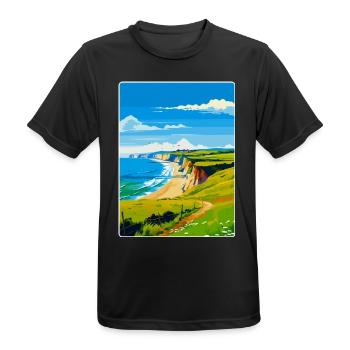 Dorset Uk Vintage Reiseposter Souvenir WPA - Männer T-Shirt atmungsaktiv - Schwarz - Vorne - AI Model Male 178 light (178cm)