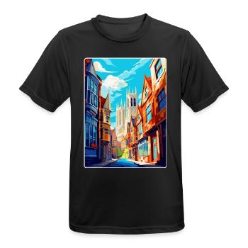 York Angleterre Royaume-Uni Affiche de voyage vintage Souvenir WPA - T-shirt respirant Homme - noir - Devant - AI Model Male 178 light (178cm)